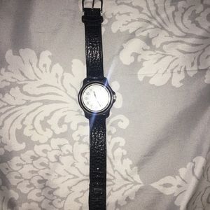 Vintage 90s SWISS army leather watch